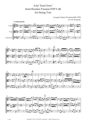 'Jesu! Jesu' from Brockes Passion HWV.48 for String Trio