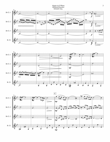 Adagio by Albinoni for Clarinet Quartet image number null