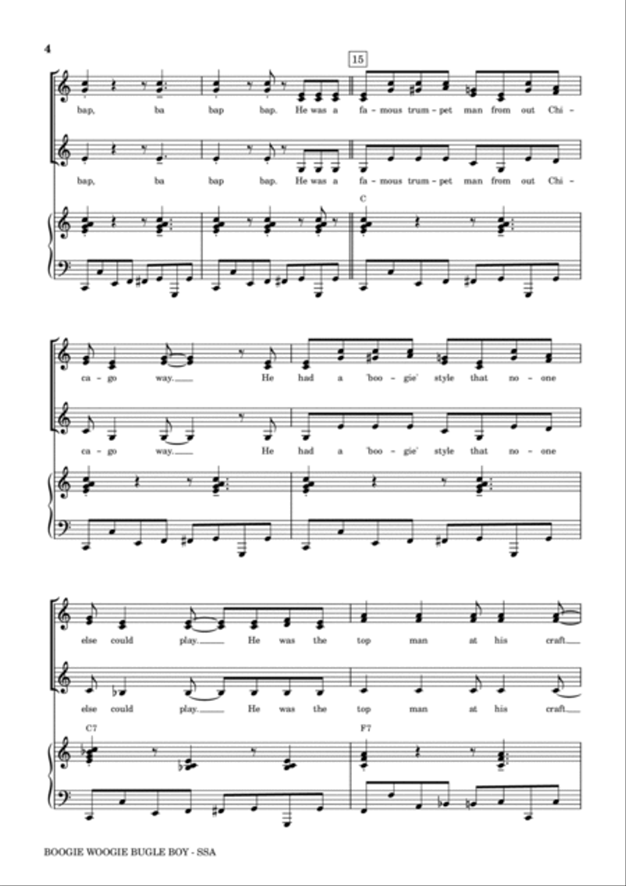 Boogie Woogie Bugle Boy SSA scores gallery preview page 4