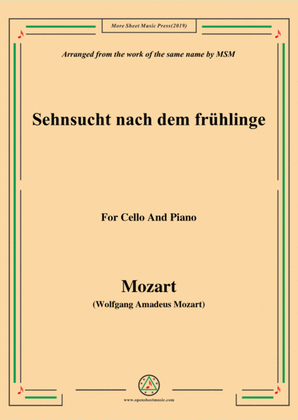 Mozart-Sehnsucht nach dem frühlinge,for Cello and Piano image number null