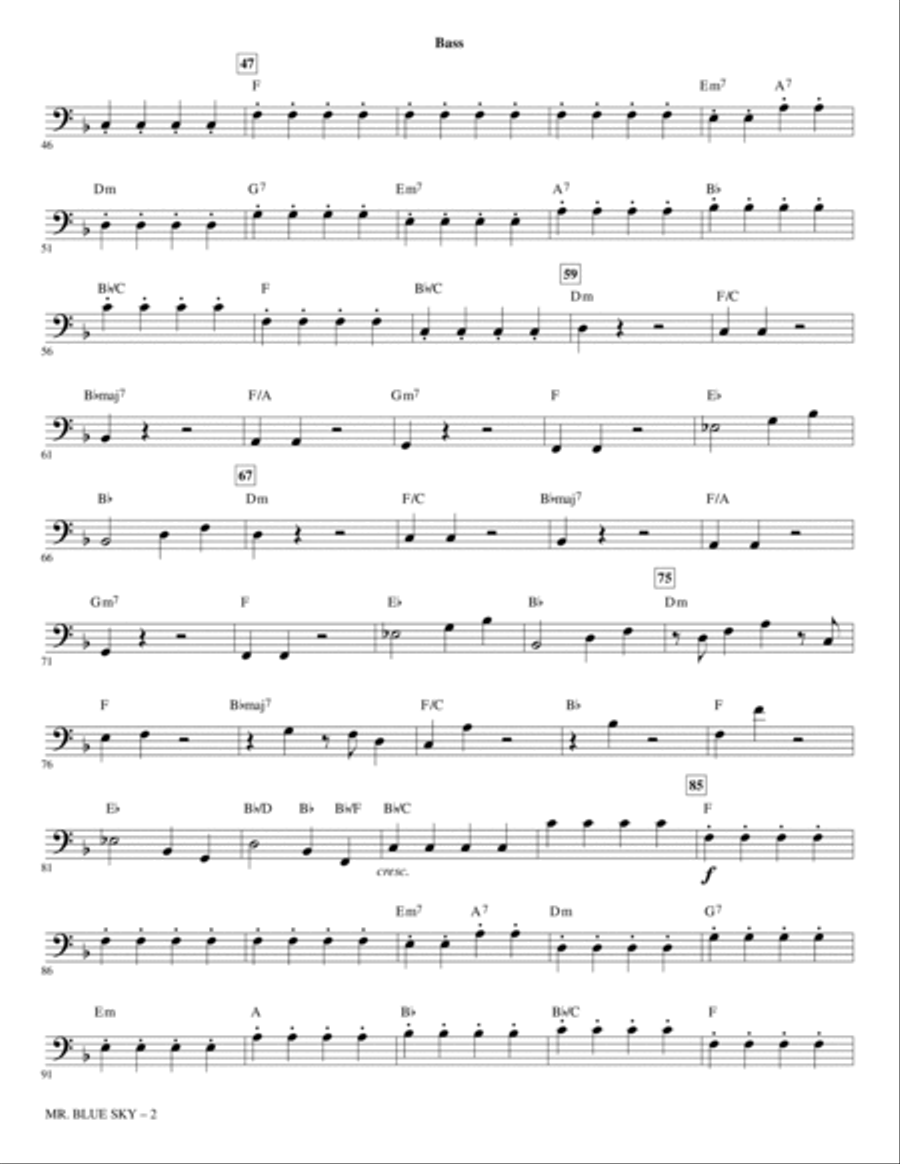 Mr. Blue Sky - Bass Choir scores gallery preview page 2