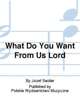 Book cover for What Do You Want From Us Lord
