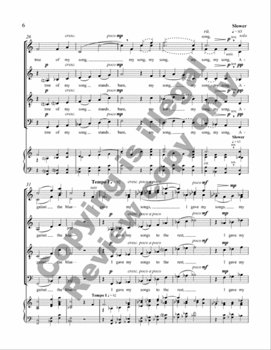 The Tree of Song 4-Part scores gallery preview page 6