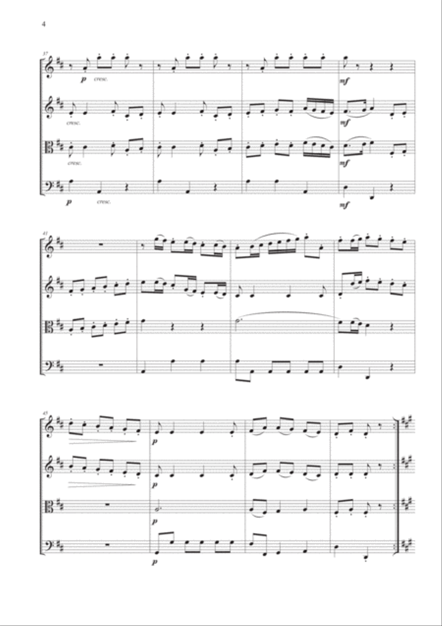 Boccherini's Minuet for String Quartet String Quartet scores gallery preview page 5
