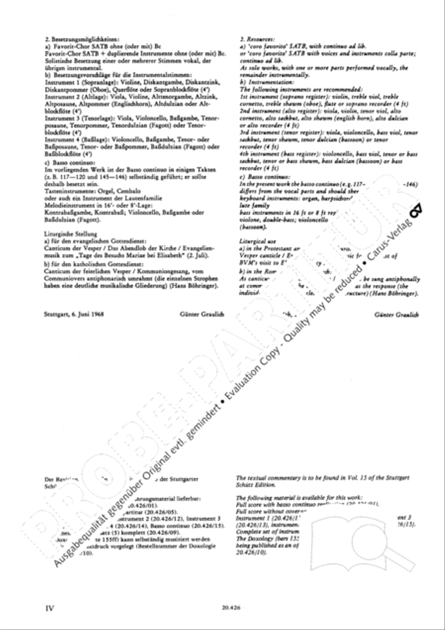 Magnificat (Meine Seele erhebt den Herrn); Ehre sei dem Vater