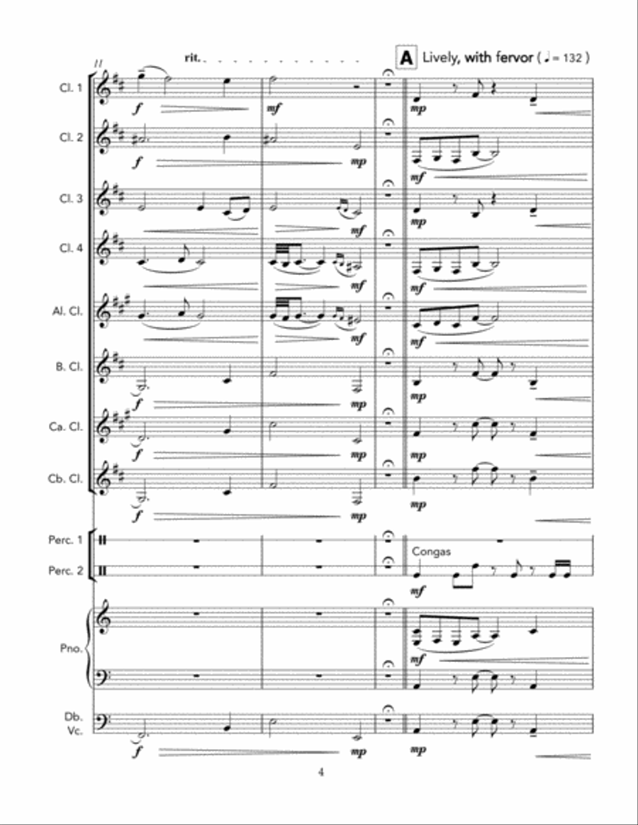 Danza Sueno (Clarinet Choir) Clarinet Choir scores gallery preview page 4