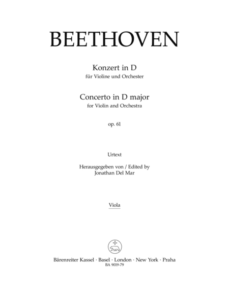 Concerto for Violin and Orchestra in D major, op. 61