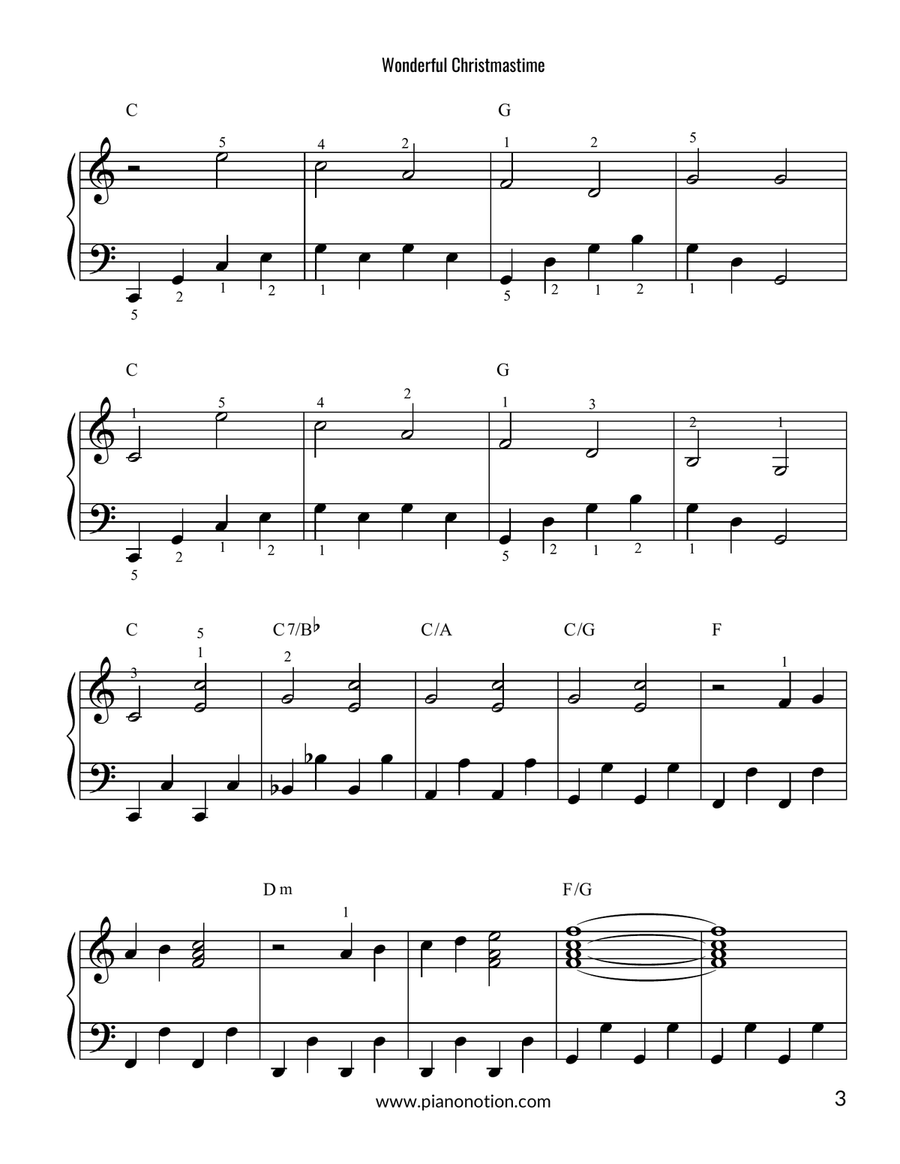 Wonderful Christmastime Wonderful Christmastime Easy Piano scores gallery preview page 3