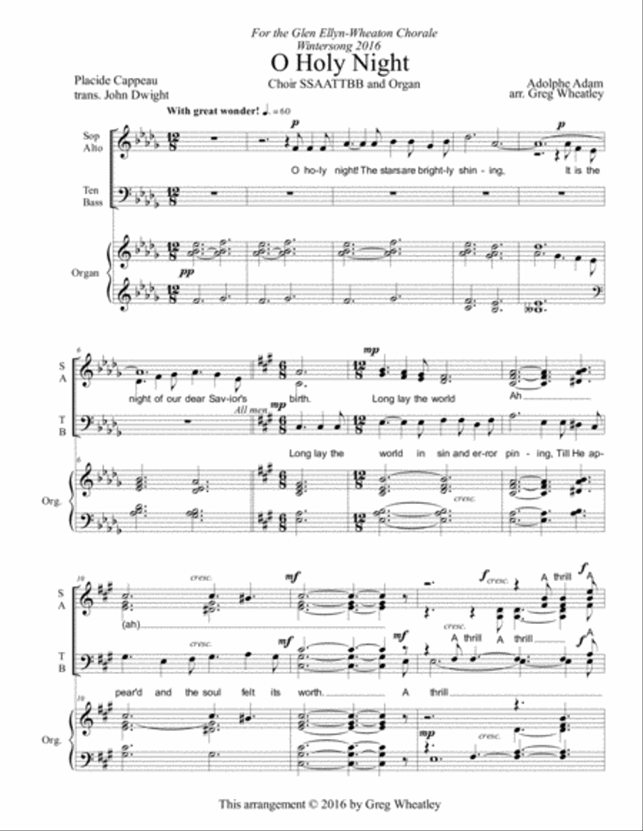 O Holy Night 4-Part scores gallery preview page 1