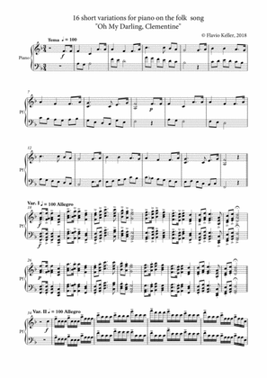 Variations on "Oh my darling, Clementine" for piano