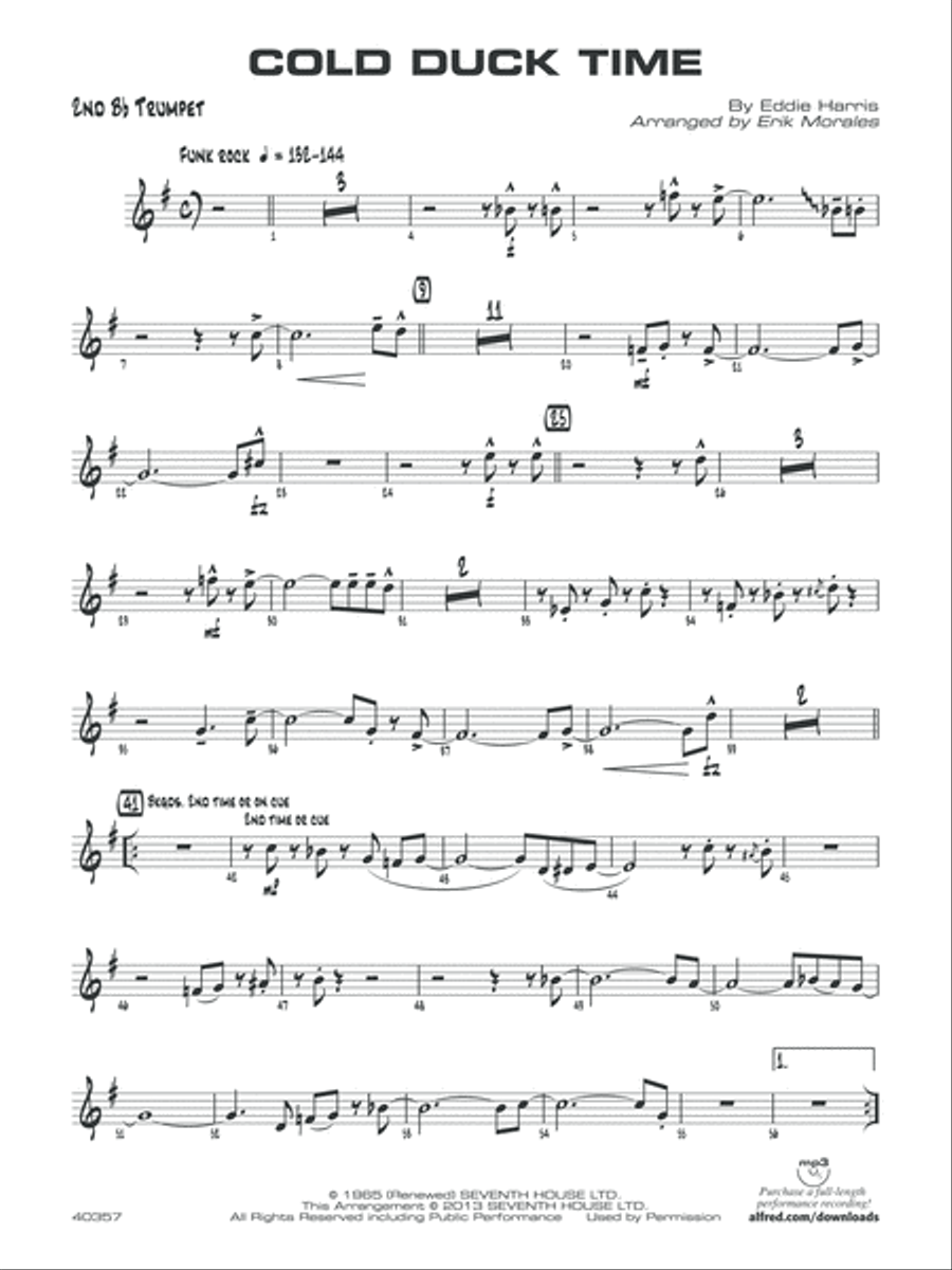 Cold Duck Time: 2nd B-flat Trumpet Jazz Ensemble scores gallery preview page 1