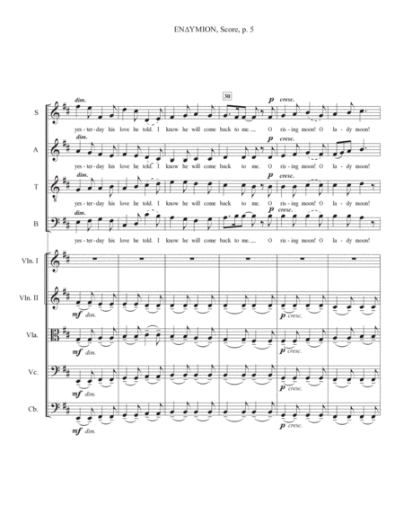 Endymion - SATB with string orchestra - full score and parts image number null