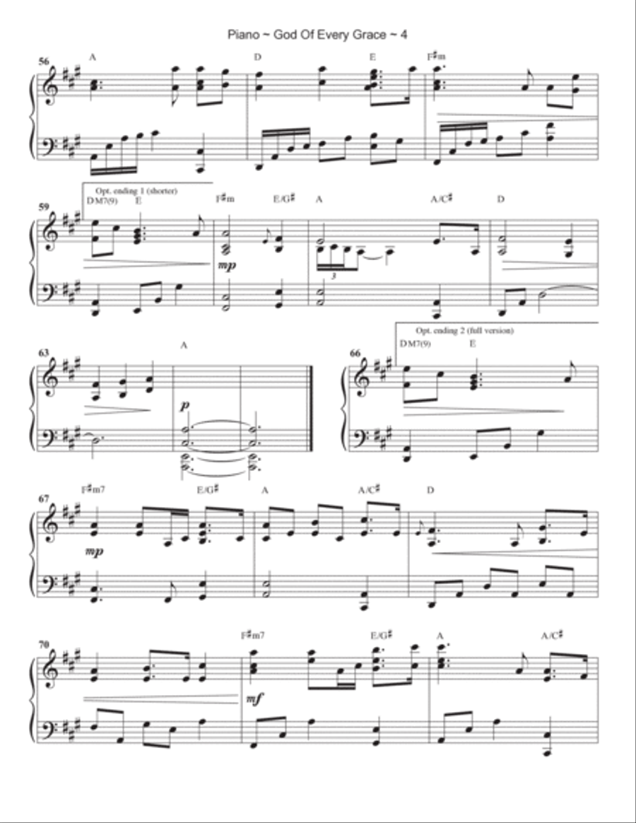 God Of Every Grace Piano Solo scores gallery preview page 5
