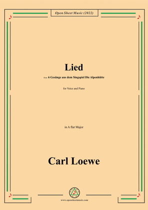 Book cover for Loewe-Lied,in A flat Major,for Voice and Piano