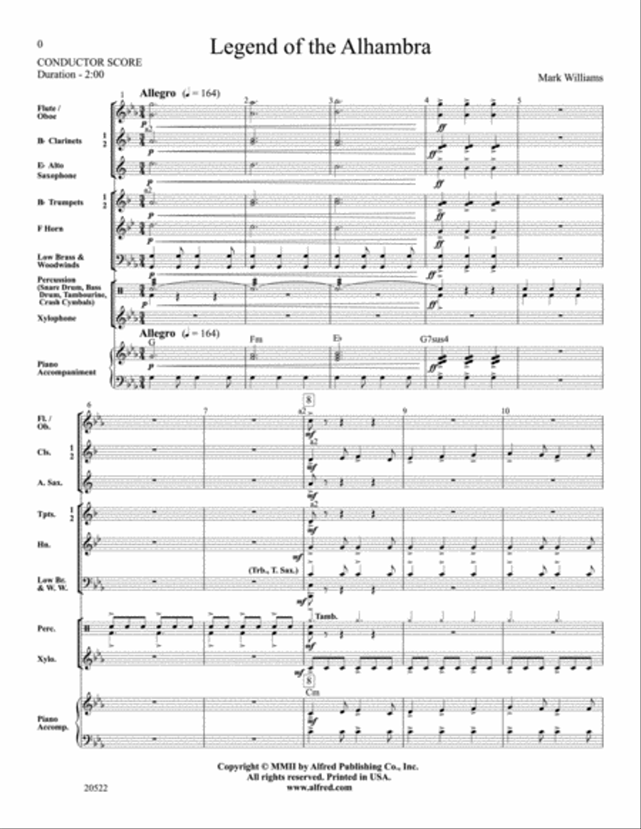 Legend of the Alhambra Concert Band scores gallery preview page 2