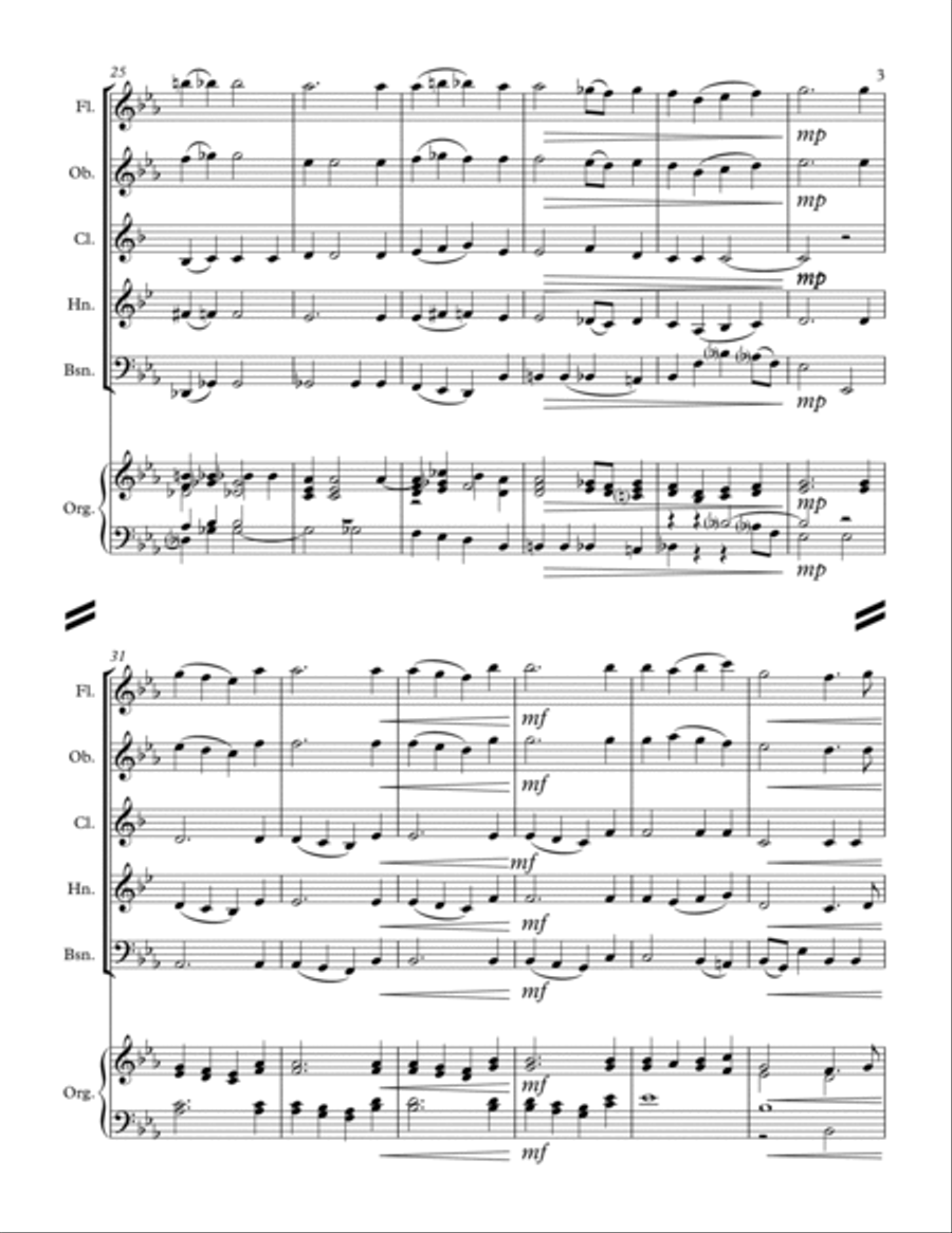 Mozart - Ave Verum Corpus (for Woodwind Quintet and Optional Organ) Woodwind Quintet scores gallery preview page 4