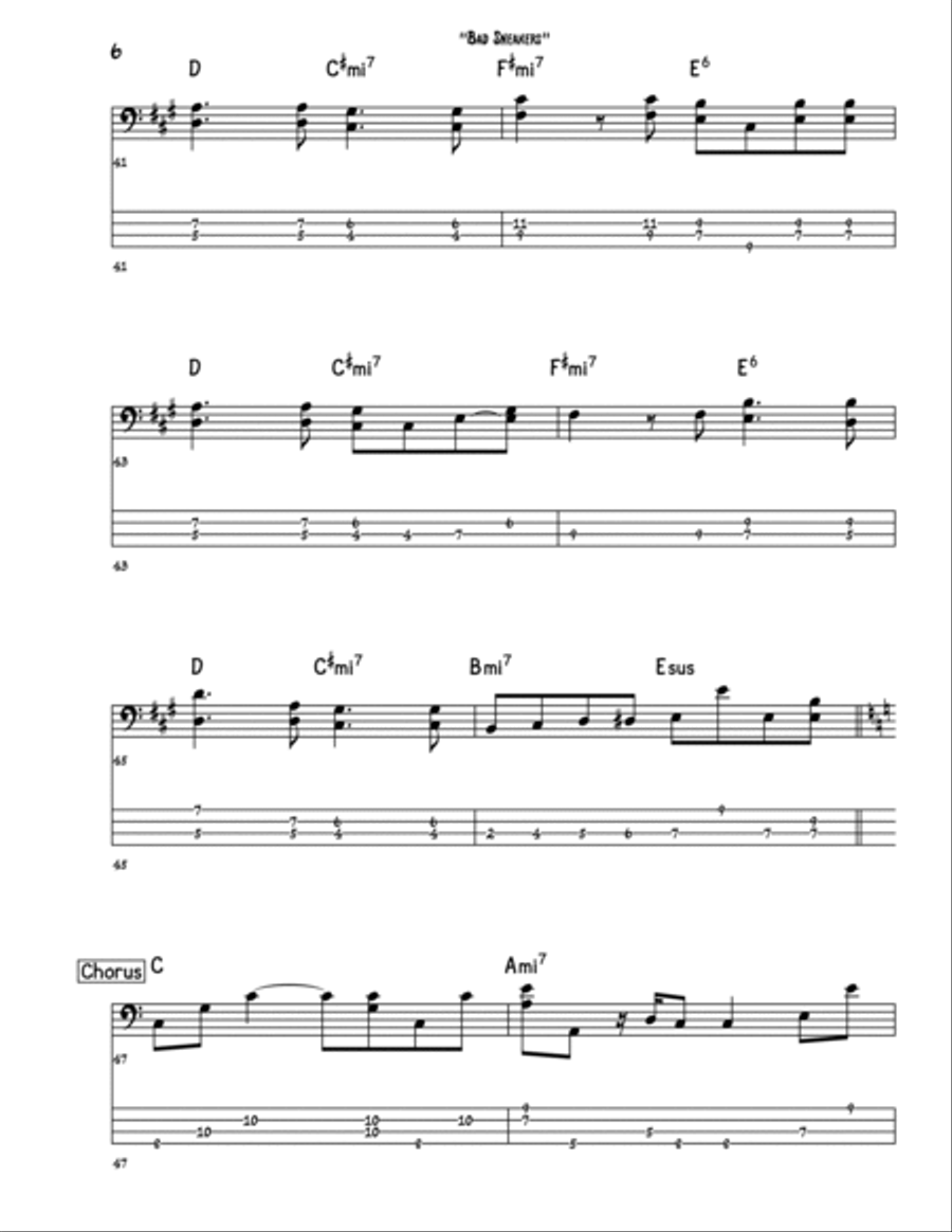 Bad Sneakers Bass Guitar scores gallery preview page 6