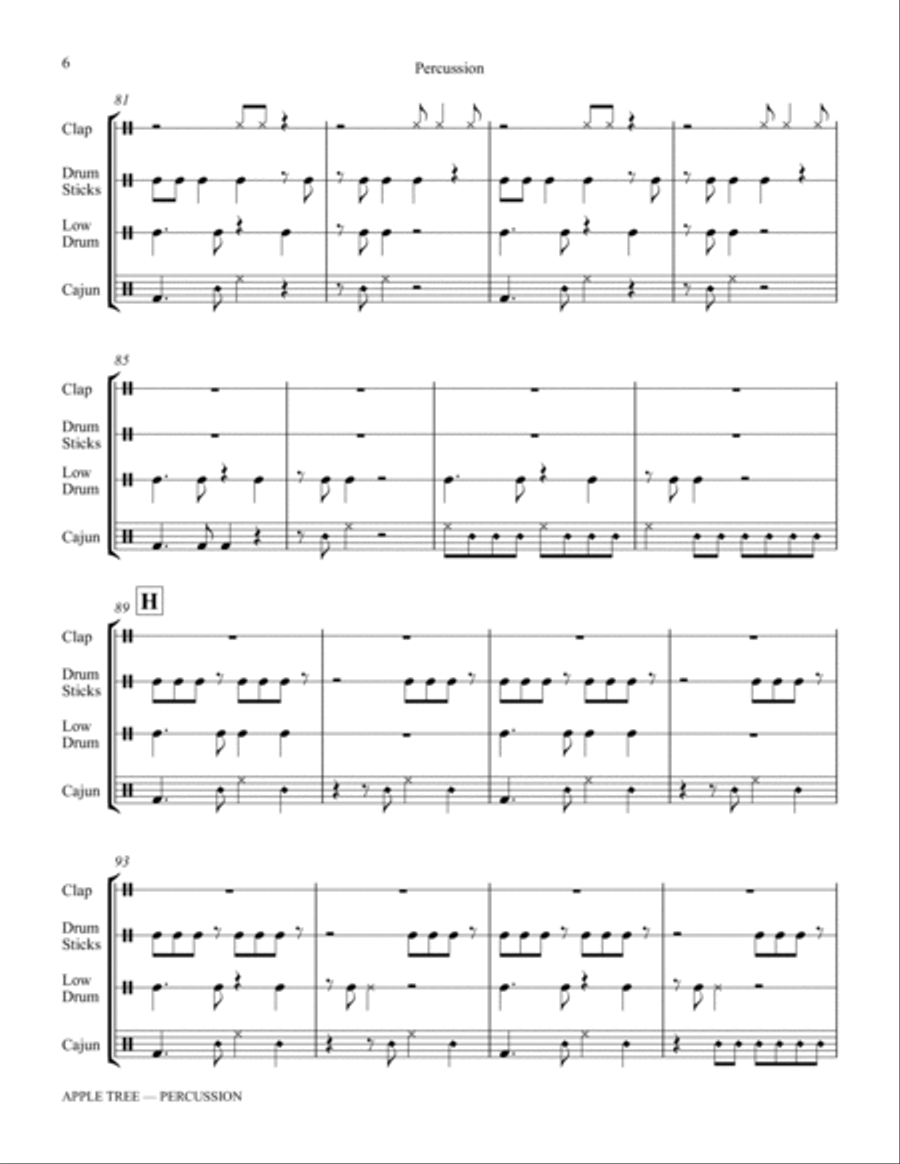 Apple Tree (arr. Katerina Gimon) - Aux Percussion Choir scores gallery preview page 6