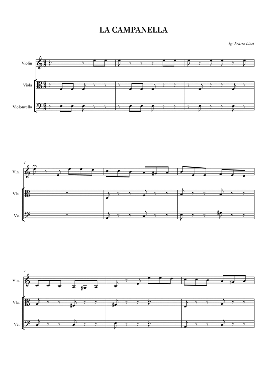 LA CAMPANELLA String Trio scores gallery preview page 1