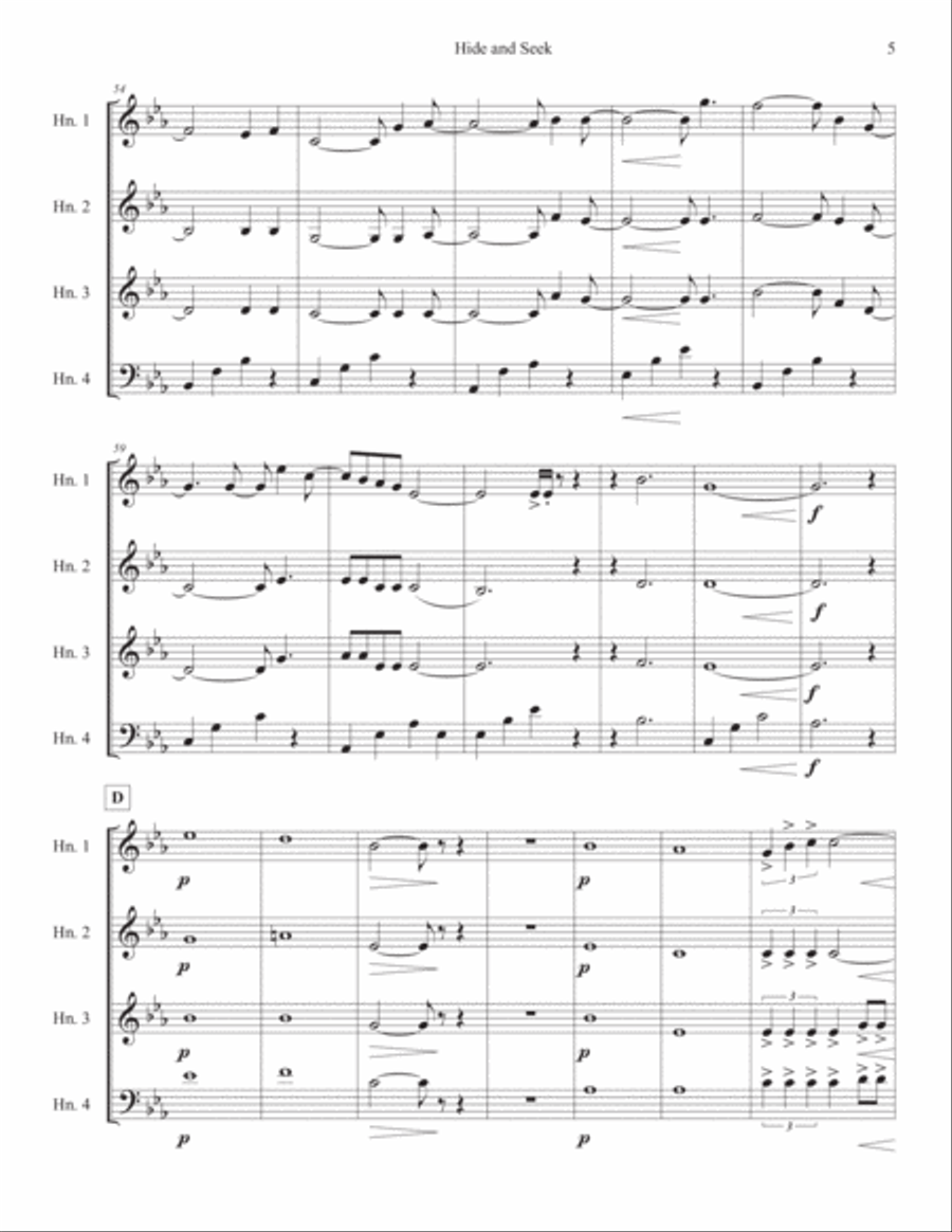 Hide And Seek Brass Quartet scores gallery preview page 5