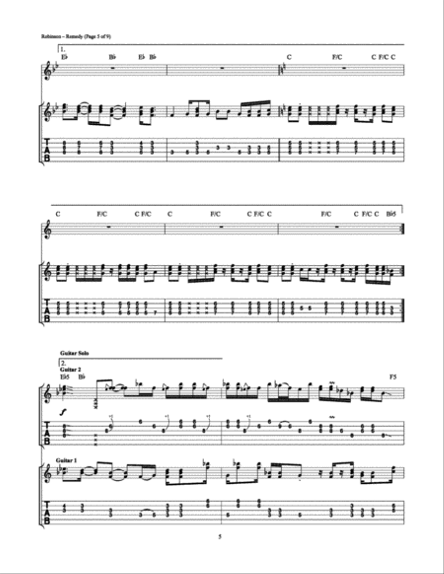 Remedy Electric Guitar scores gallery preview page 5
