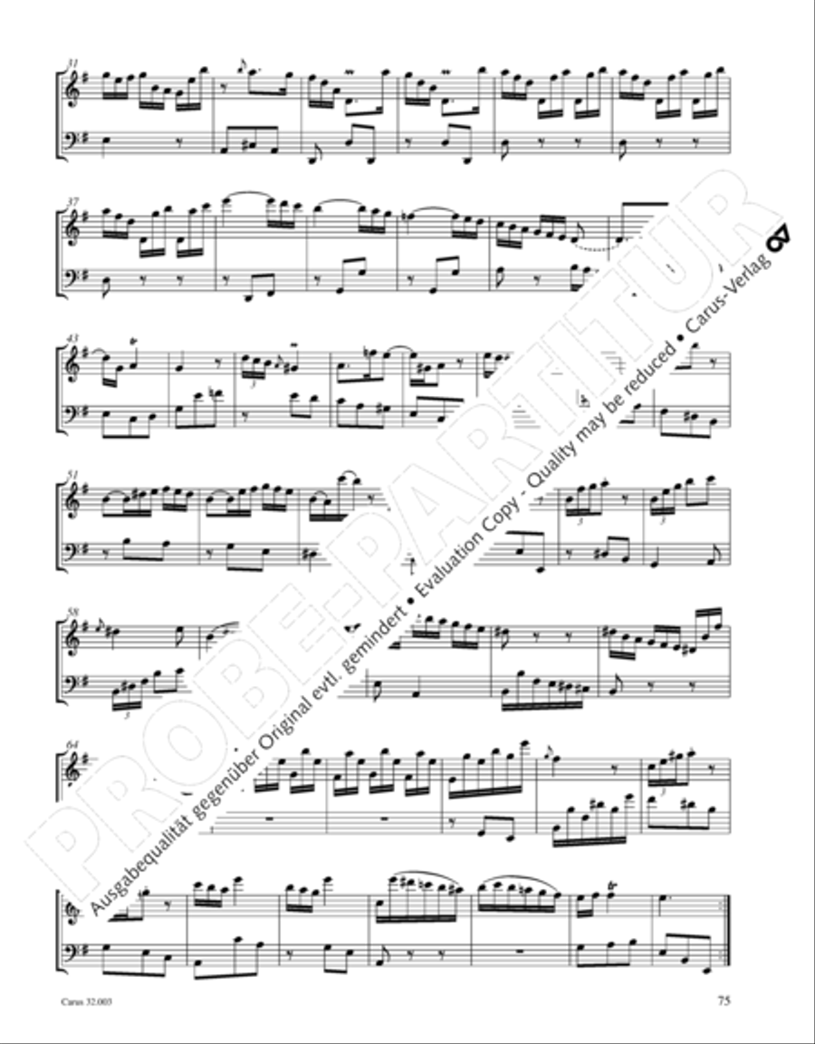 Gesamtausgabe Band 3 (Kammermusik: Duette, Solo- und Triosonaten) Score scores gallery preview page 96