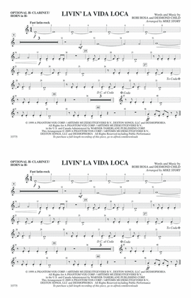 Livin' la Vida Loca: Optional Bb Clarinet/Horn in Bb