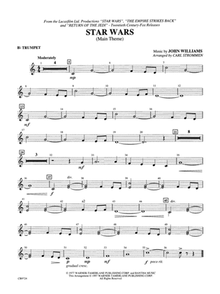 Book cover for Star Wars Main Theme: 1st B-flat Trumpet