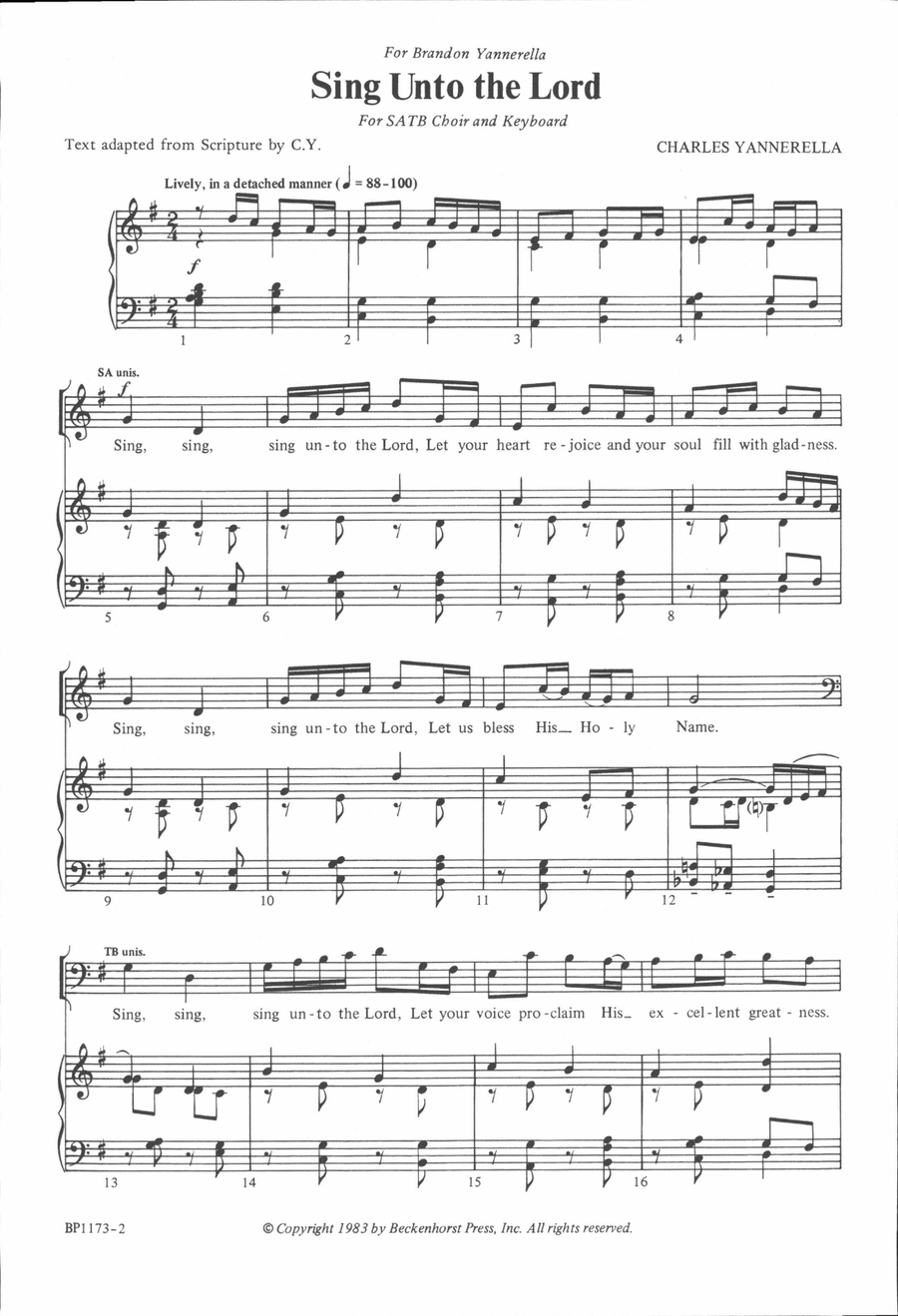 Sing Unto the Lord Sing Unto the Lord 4-Part scores gallery preview page 2