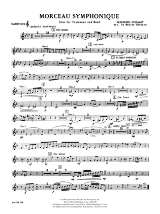 Book cover for Morceau Symphonique (Trombone Solo and Band): Baritone T.C.