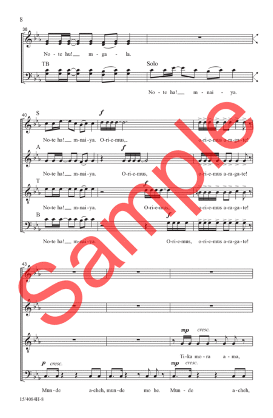 Munde Akiamo Acheh Munde Akiamo Acheh 4-Part scores gallery preview page 8