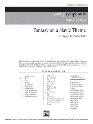 Book cover for Fantasy on a Slavic Theme: Score