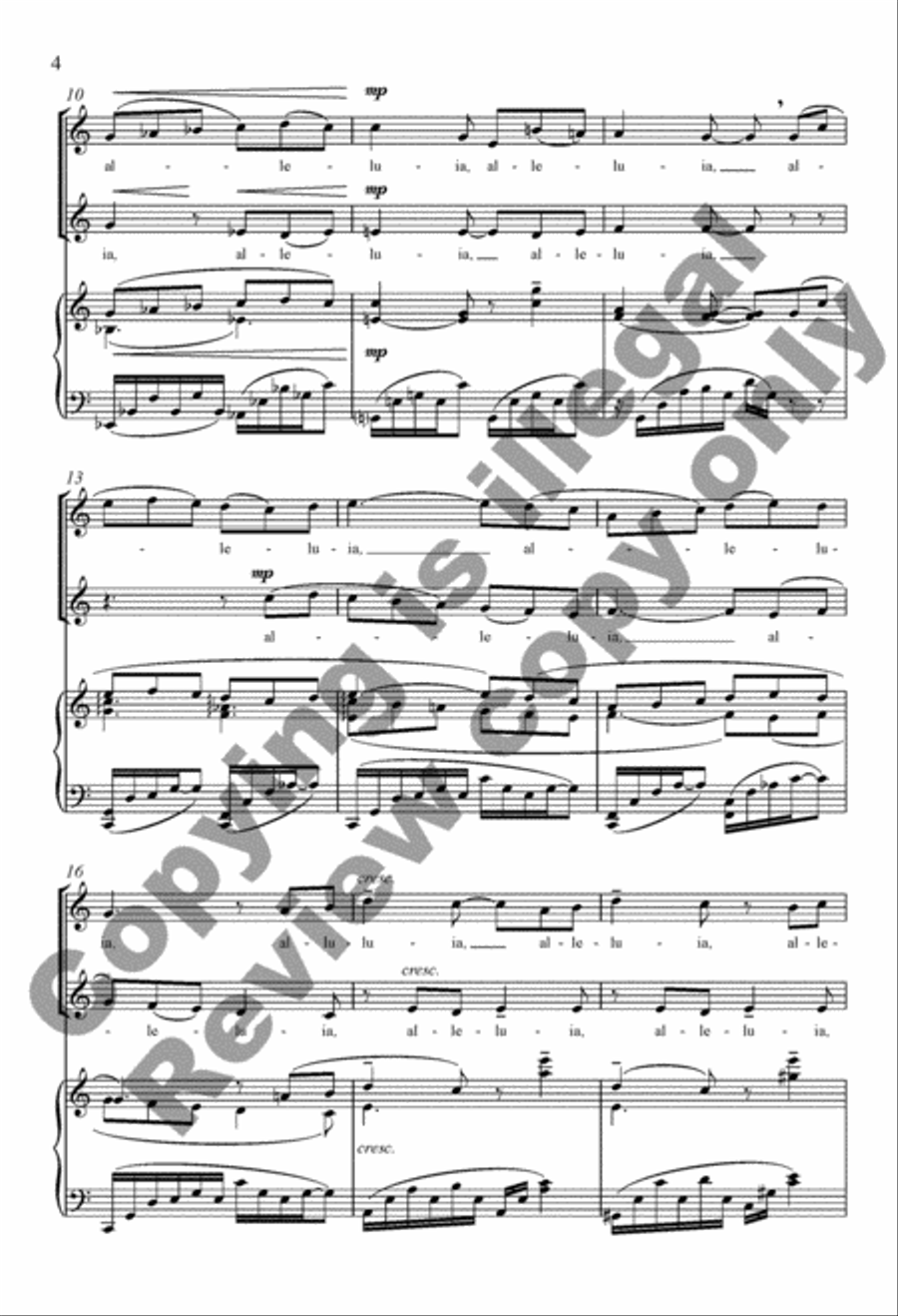 A Quiet Alleluia SA scores gallery preview page 4