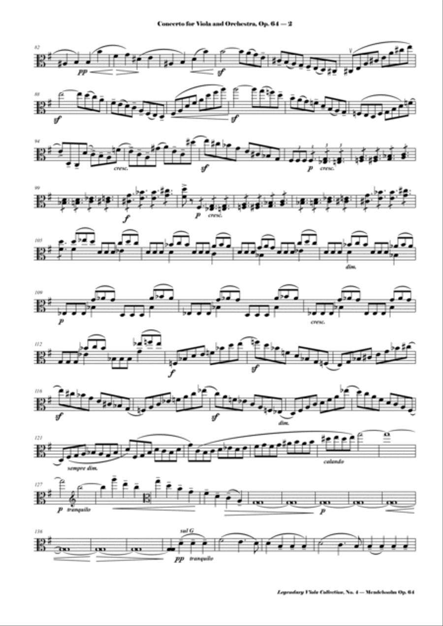 Mendelssohn - Viola Concerto, Op. 64 - Legendary Viola Collecton - No. 4 Viola Solo scores gallery preview page 3