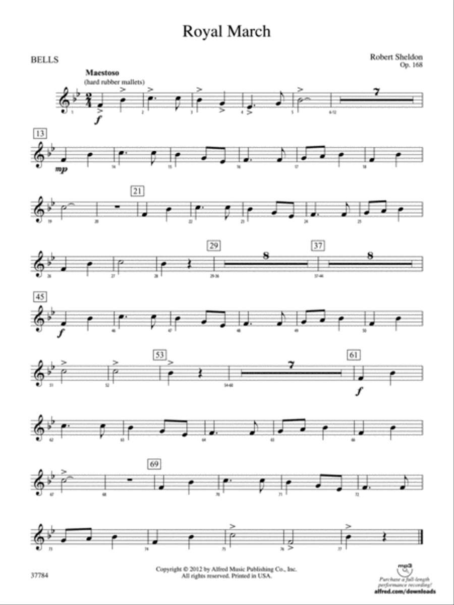 Royal March: Bells Royal March: Bells Concert Band scores gallery preview page 1