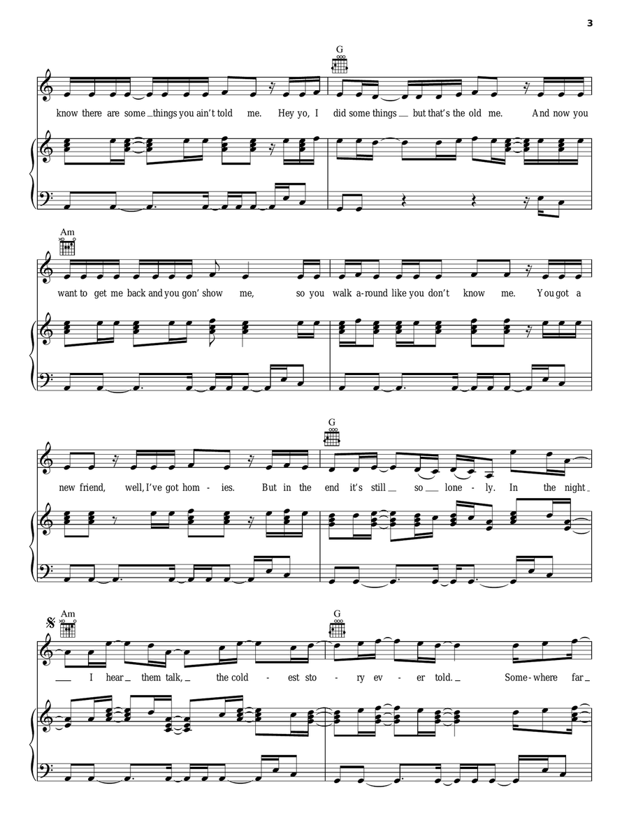 Heartless Piano, Vocal, Guitar scores gallery preview page 3