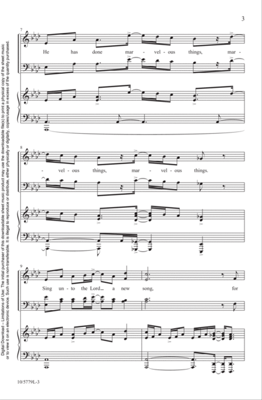 Psalm 98 4-Part scores gallery preview page 3