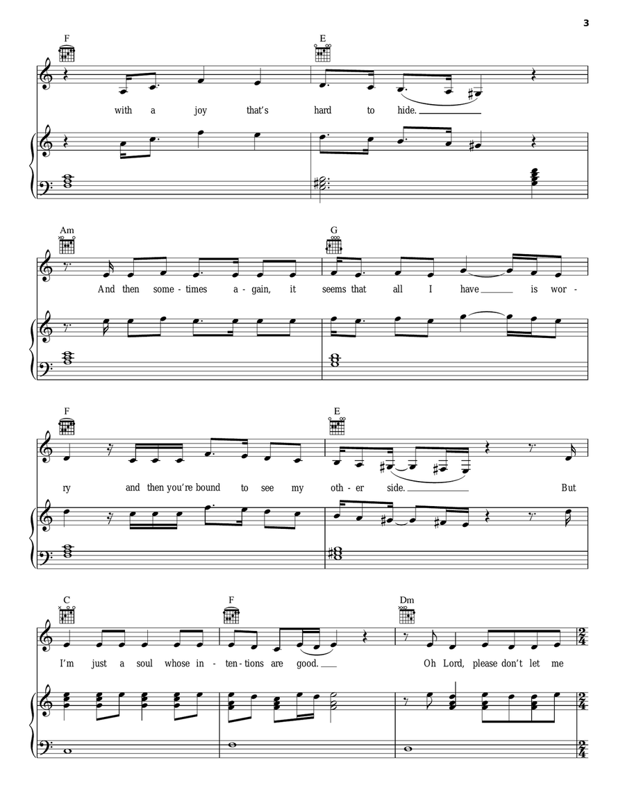Don't Let Me Be Misunderstood Piano, Vocal, Guitar scores gallery preview page 3