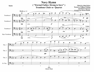 Navy Hymn ("Eternal Father, Strong to Save") - Trombone Choir or Quartet - Advanced Intermediate