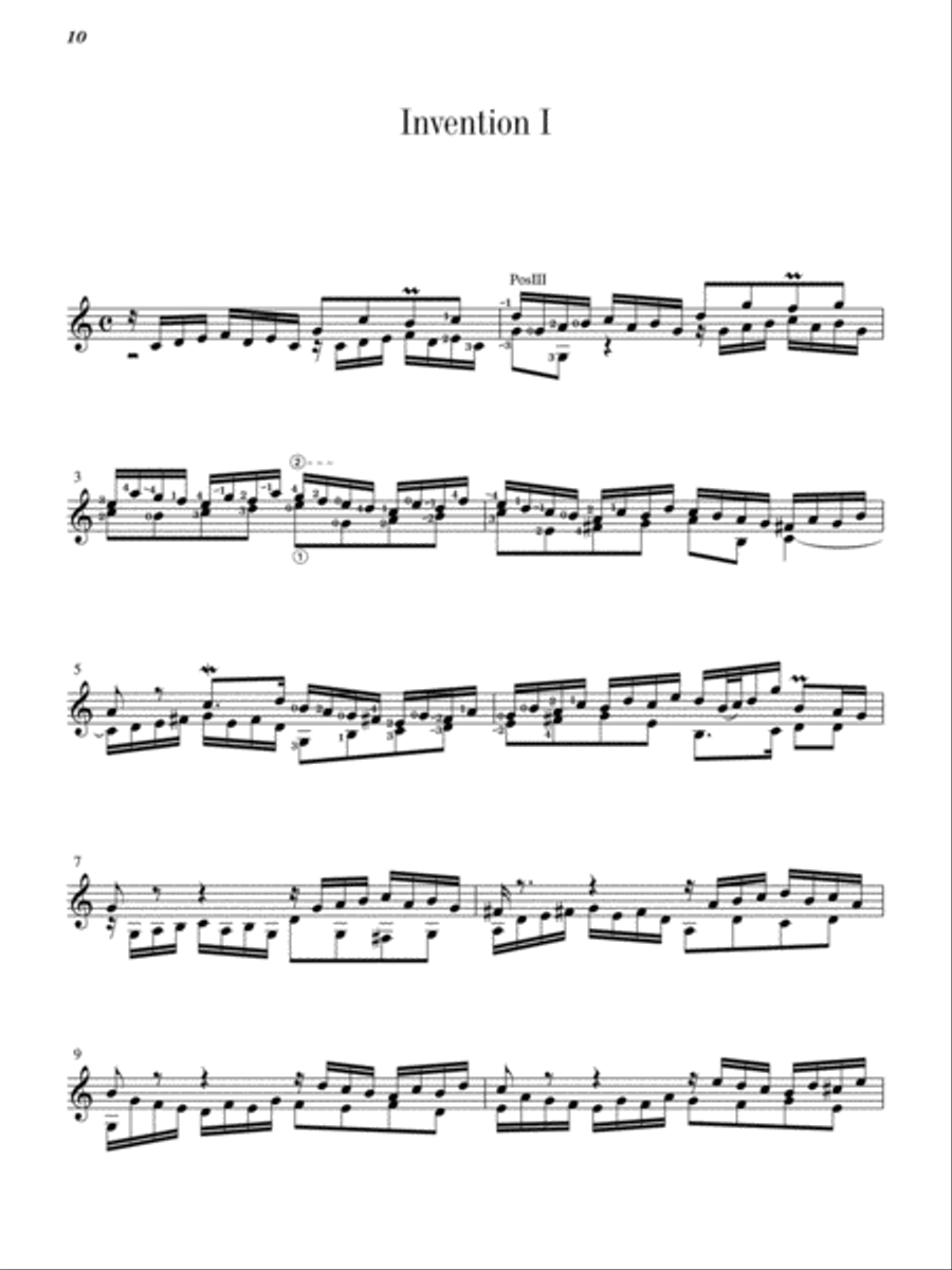 J. S. Bach -- 15 Two-Part Inventions Classical Guitar scores gallery preview page 11
