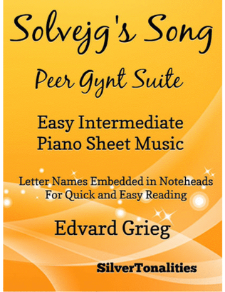 Book cover for Solvejg's Song Peer Gynt Suite Easy Intermediate Piano Sheet Music