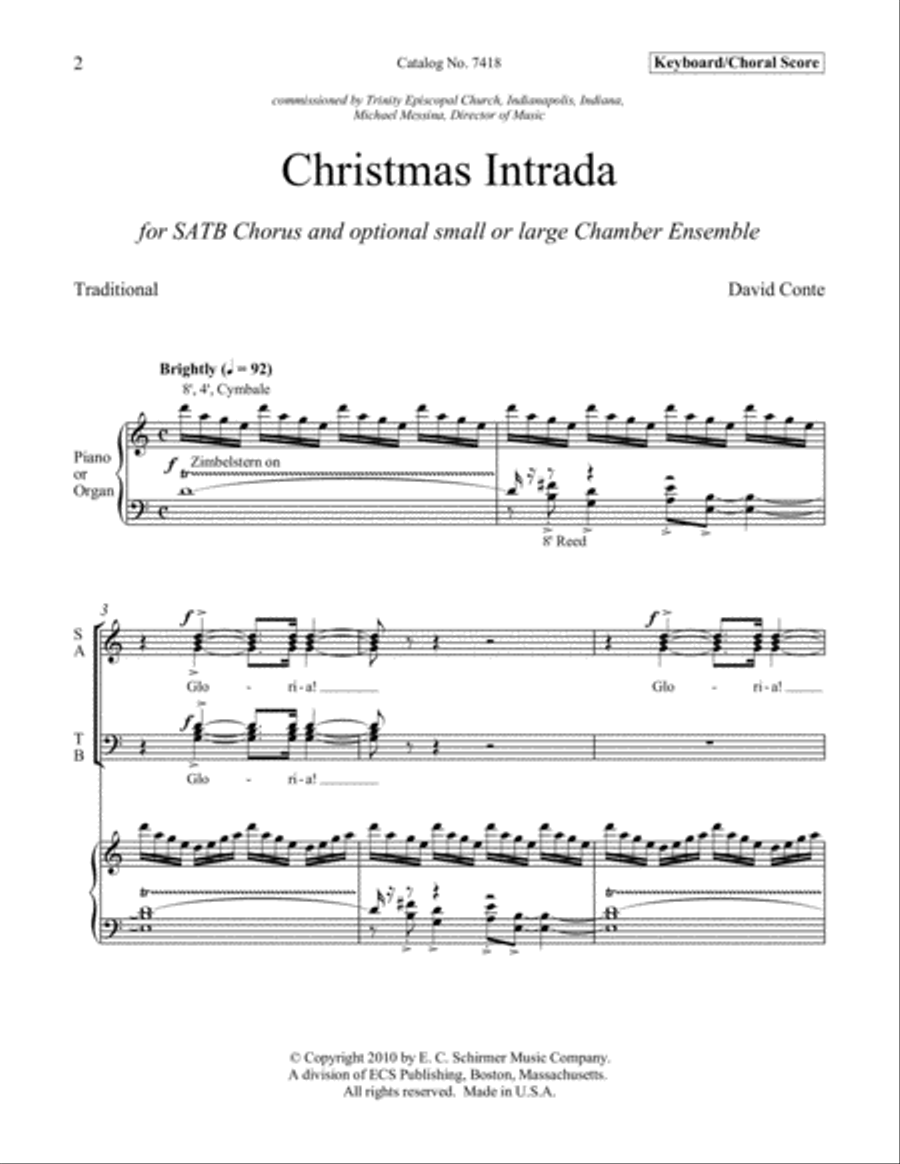 Christmas Intrada 4-Part scores gallery preview page 2
