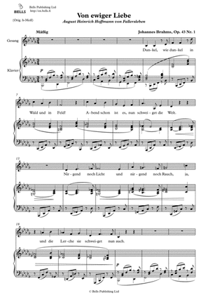 Book cover for Von ewiger Liebe, Op. 43 No. 1 (B-flat minor)