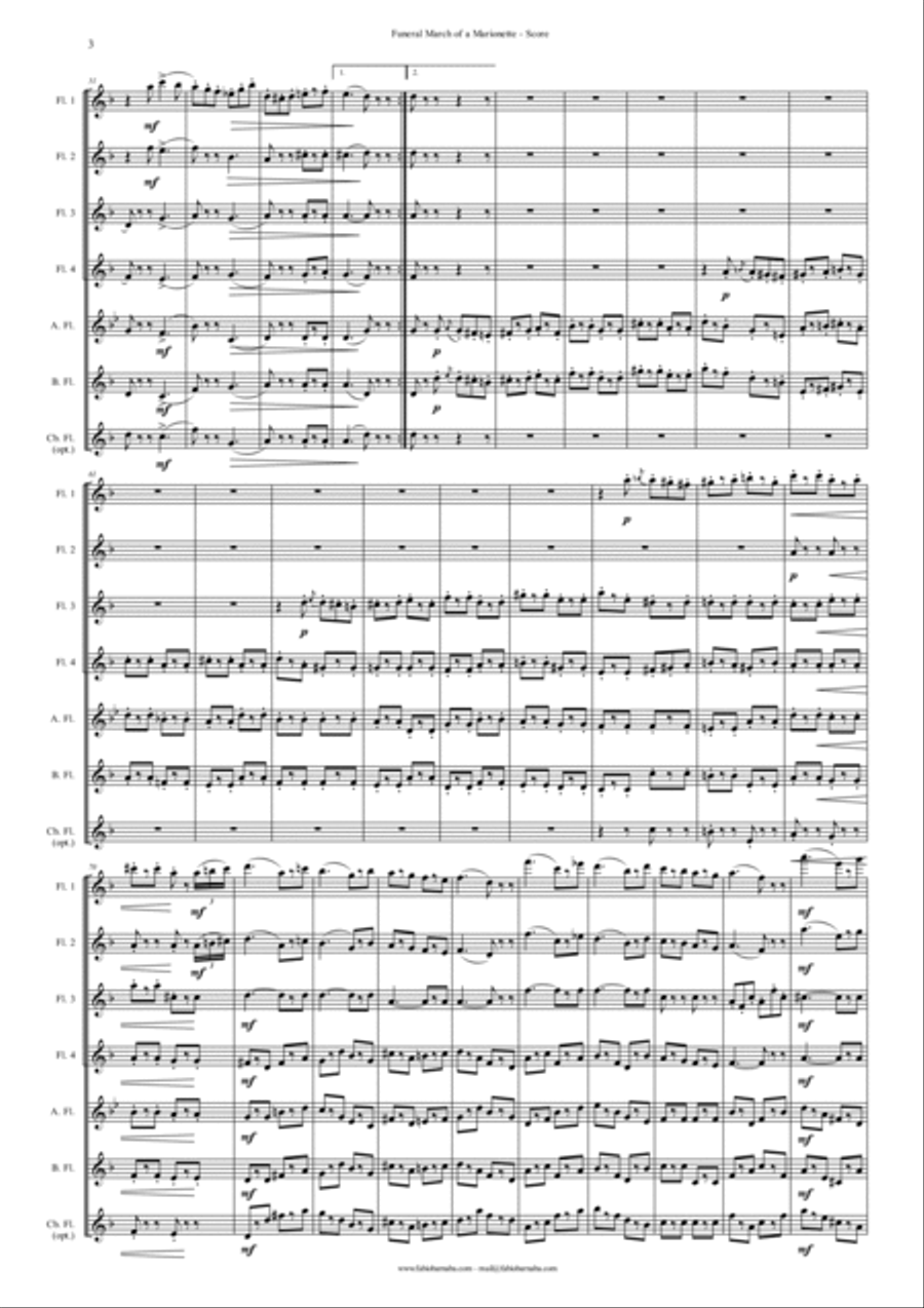 Funeral March of a Marionette - for Flute Choir Funeral March of a Marionette - for Flute Choir Flute Choir scores gallery preview page 4