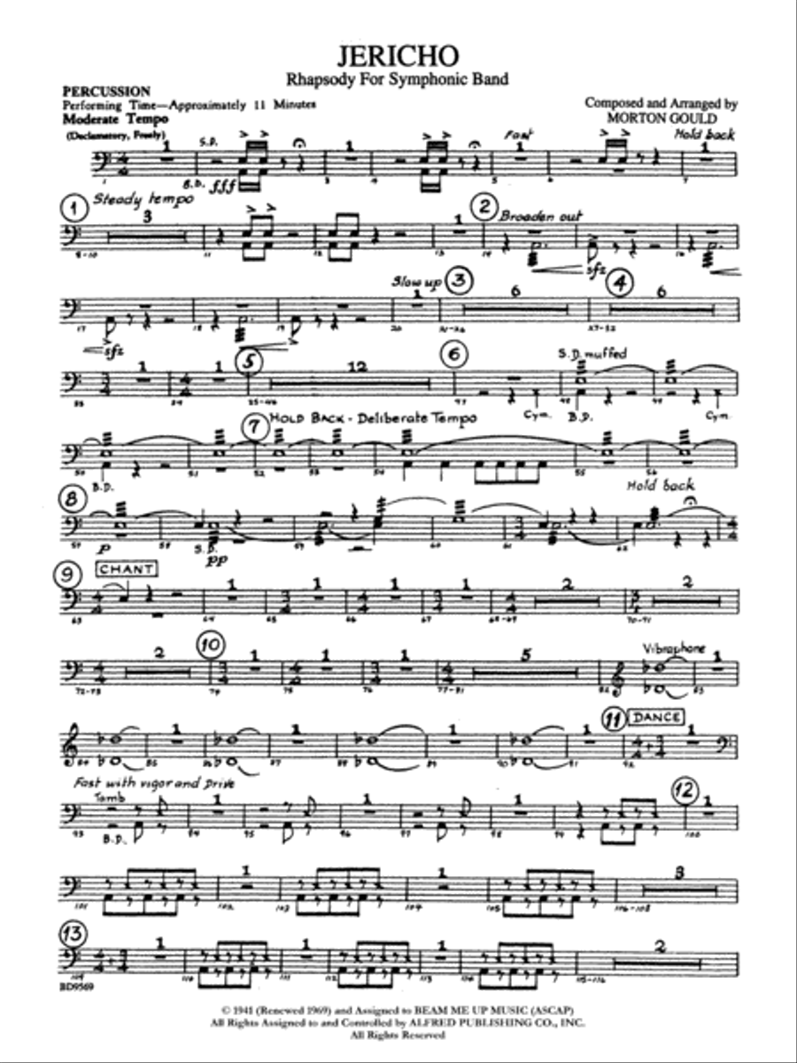 Jericho: 1st Percussion Concert Band scores gallery preview page 1