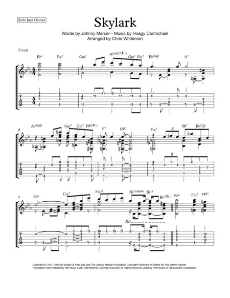 Skylark - Jazz Guitar Chord Melody
