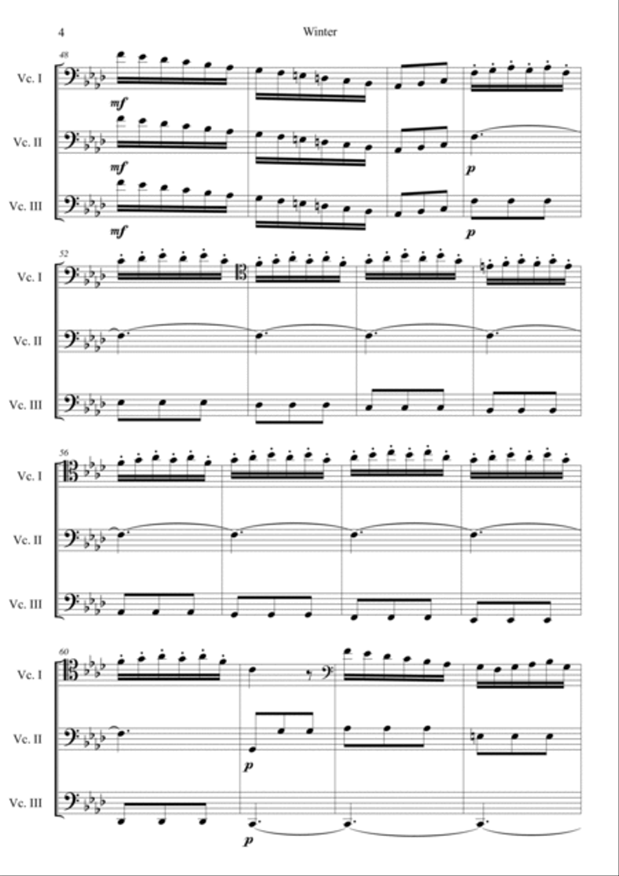 The Four Seasons: Winter 3rd Movement Cello scores gallery preview page 4