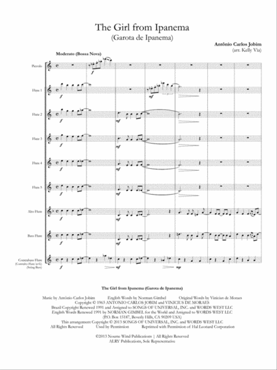 The Girl from Ipanema for Flute Choir Flute Choir scores gallery preview page 2