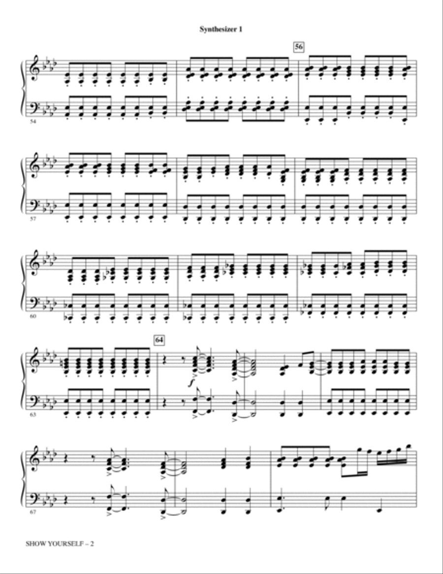 Show Yourself (from Disney's Frozen 2) (arr. Mac Huff) - Synth 1 Choir scores gallery preview page 2