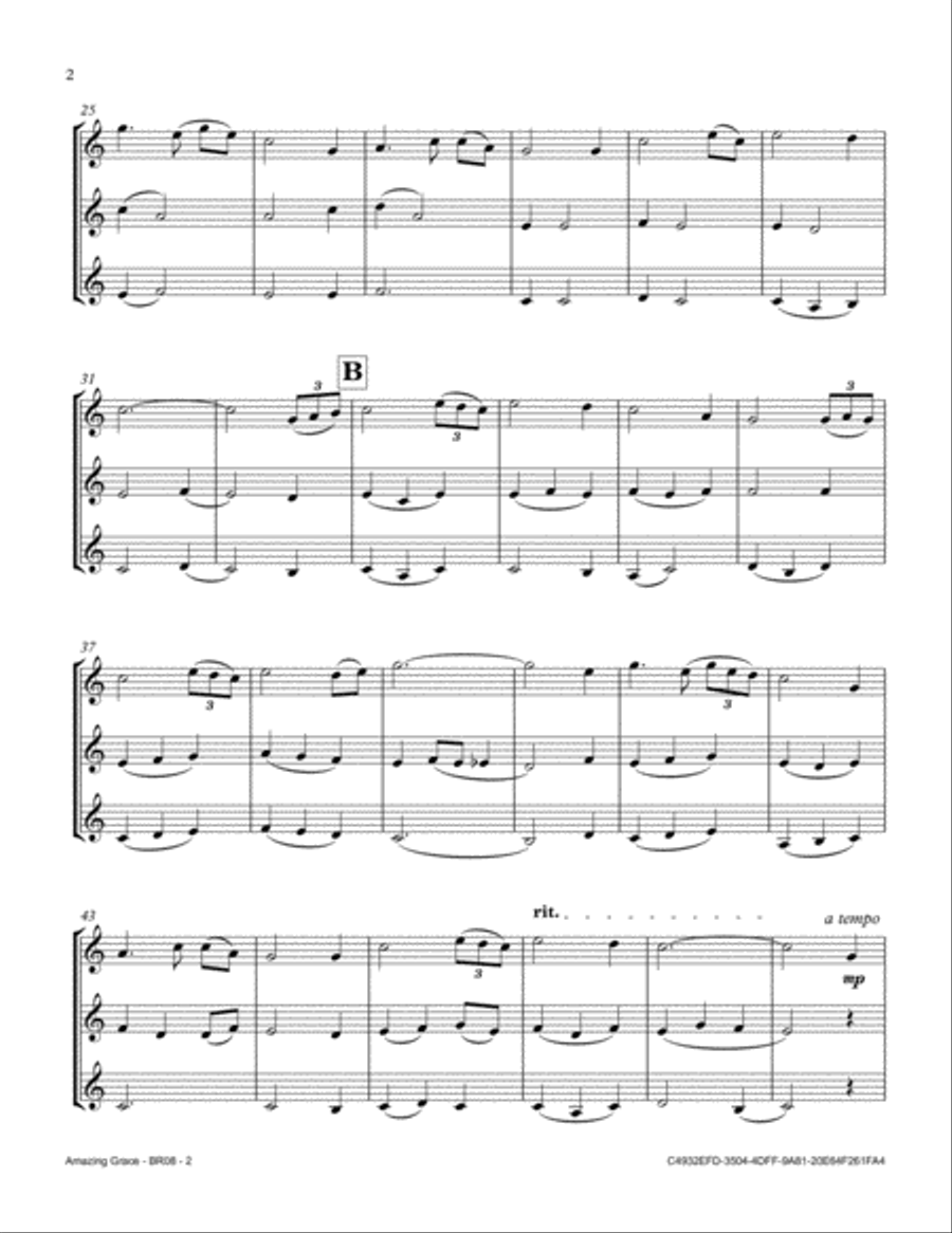 Amazing Grace Brass Ensemble scores gallery preview page 5